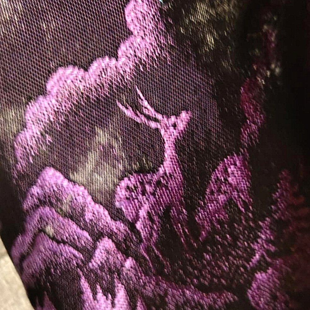 70's Kimono Royal Purple Embroidered Flowers Medium - Picture 11 of 16